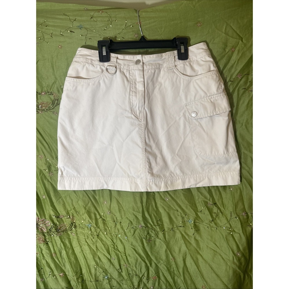 Vintage Fashion Bug Skort Y2K Skirt Khaki Cargo Scooter Beige Women's Size 8